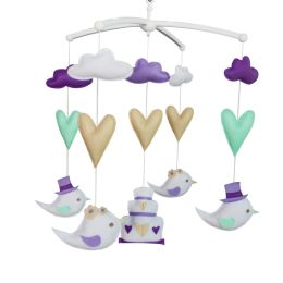 White Birds Baby Crib Mobile Infant Room Nursery Decor Hanging Musical Mobile Crib Toy