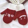 Winter Red Gloves Mittens for Boys Girls