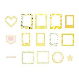 15 Pcs Yellow Paper Picture Frame Stickers Phote Album Border Sticker for Journal Diary Planner Scrapbooking Supplies