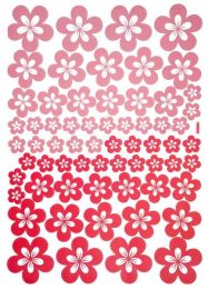 Pink Blossoming Flowers - Large Wall Decals Stickers Appliques Home Decor