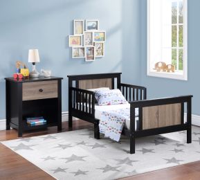 Connelly Reversible Panel Toddler Bed Black/Vintage Walnut