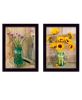 "Country Sunflowers & Chives" 2-Piece Vignette by Anthony Smith; Ready to Hang Framed Print; Black Frame