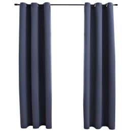 Blackout Curtains with Rings 2 pcs Anthracite 37"x63" Fabric