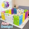 Baby Playpen Kids Activity Centre Safety Play Yard Home Indoor Outdoor New Pen (Multicolour;  Classic Set 14 Panel)