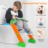 Potty Training Toilet Seat w/ Steps Stool Ladder For Children Baby Foldable Splash Guard Toilet Trainer