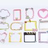 12 Pcs Love Paper Picture Frame Stickers Baby Growth Record Booklet Decor DIY Journal Album Sticker Scrapbooking Supplies