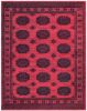 Bijan Border Red and Black Viscose Area Rug 8x10