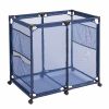 swimming pool ,Rolling Poolside Mesh Container for Toys â€“ Waterproof, UV Resistant Outdoor Organizer Box with Bonus Mesh Bag Pool Storage Bin/Blue