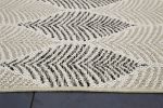 Foliage White; Neutral; Black Indoor / Outdoor Polypropylene Area Rug 5x8