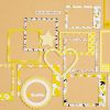 15 Pcs Yellow Paper Picture Frame Stickers Phote Album Border Sticker for Journal Diary Planner Scrapbooking Supplies