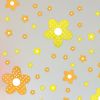 Yellow Floral Design - Large Wall Decals Stickers Appliques Home Decor