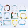 12 Pcs Paper Picture Frame Stickers Baby Boy Growth Record Booklet Decor DIY Journal Album Sticker Scrapbooking Supplies