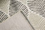 Foliage White; Neutral; Black Indoor / Outdoor Polypropylene Area Rug 5x8