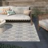 Foliage White; Neutral Indoor / Outdoor Polypropylene Area Rug 8x10