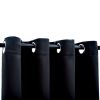 Blackout Curtains with Rings 2 pcs Black 54"x63" Fabric