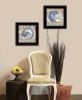 "The Farmhouse Blues Collection" 2-Piece Vignette By Linda Spivey; Ready to Hang Framed Print; Black Frame