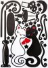 Sweet Cats - Hemu Wall Decals Stickers Appliques Home Decor 12.6 BY 23.6 Inches