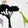 Savanna - Hemu Wall Decals Stickers Appliques Home Decor 12.6 BY 23.6 Inches