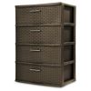 4 Drawer Wide Weave Tower