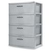 4 Drawer Wide Weave Tower