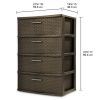 4 Drawer Wide Weave Tower