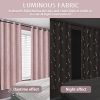 Glow in The Dark/Luminous Blackout Curtain for Room; Grommet Darkening Window Drapes; Kitty; 2 Panels Per Pair